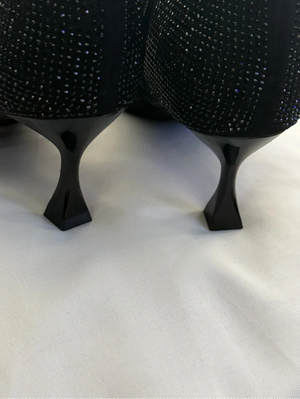 Black Rhinestone embellishment   Women’s Ankle Boots 2 inch heel